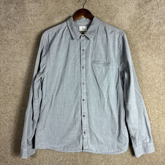 Adriano Goldschmied Shirt Mens Size XL Gray Slim Fit Long Sleeve Flannel Casual - Picture 1 of 10